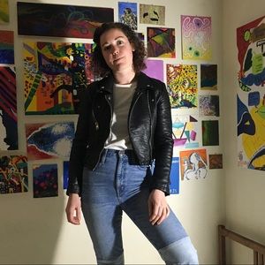 Members Only Cropped Leather Jacket